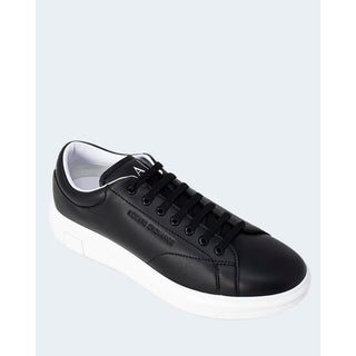 Armani Exchange Black Leather Low Top Sneakers