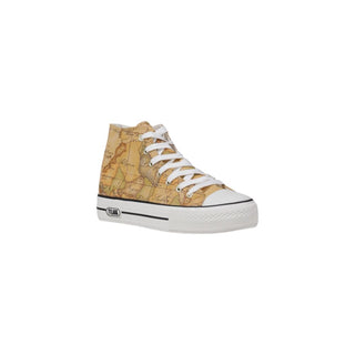Alviero Martini Prima Classe Beige Fabric High Top Sneakers