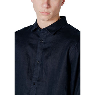 Armani Exchange Blue Linen Shirt