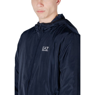 EA7 Emporio Armani Blue Polyester Shell Jacket