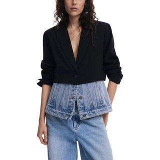 Desigual Black Cotton Blazer