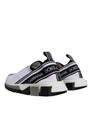 Dolce & Gabbana Black White Slip On Sorrento Sneakers Shoes