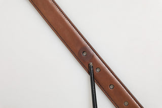 Dolce & Gabbana Dark Brown Leather Antique Silver Buckle Belt