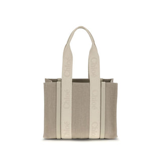 Chloé Beige Linen Shoulder Bag