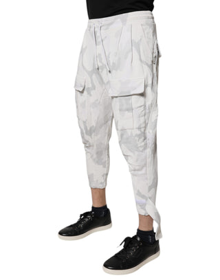 Dolce & Gabbana White Camouflage Cargo Jogger Sweatpants Pants