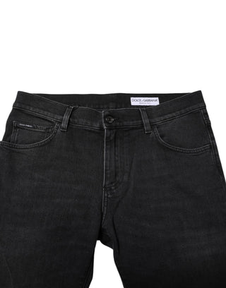 Dolce & Gabbana Black Cotton Skinny Men Denim Trouser Jeans