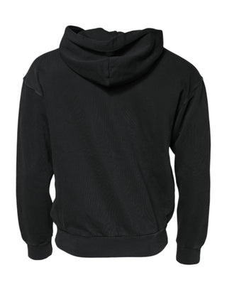 Dolce & Gabbana Black Logo Full Zip Hooded Sweatshirt Sweater
