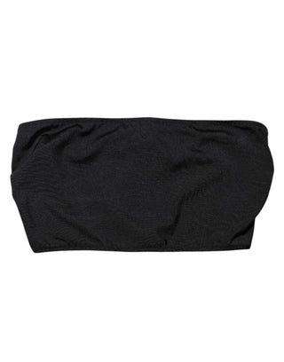 Dolce & Gabbana Black Nylon Blend Bandeau Strapless Tube Top