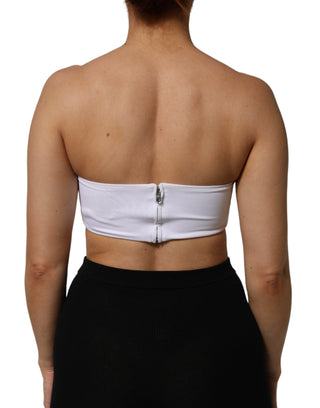 Dolce & Gabbana White Nylon Blend Bandeau Strapless Tube Top