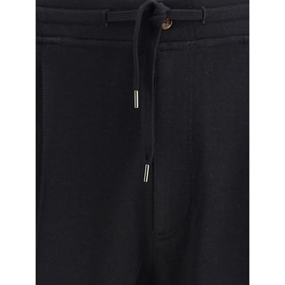 Brunello Cucinelli Black Cotton Joggers (Workout Pants)