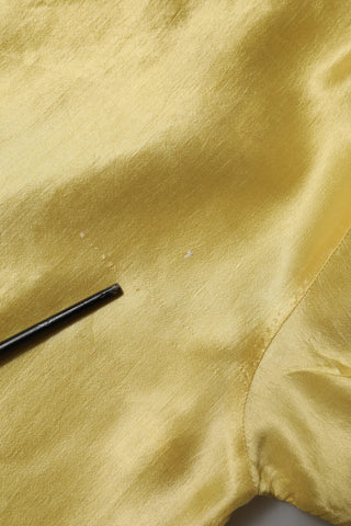 Dolce & Gabbana Yellow Silk Satin Floral Lace Short Sleeves Top