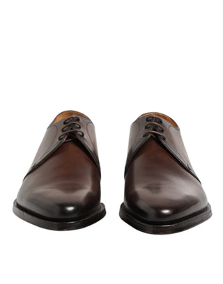 Dolce & Gabbana Brown Leather Lace Up Dress Men Derby Shoes