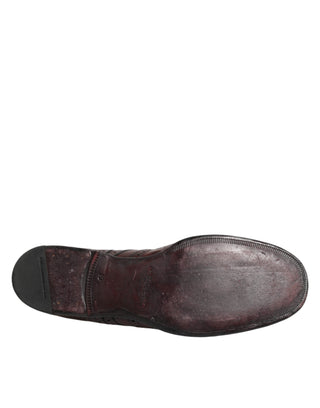 Dolce & Gabbana Bordeaux Leather Lace Up Dress Derby Shoes