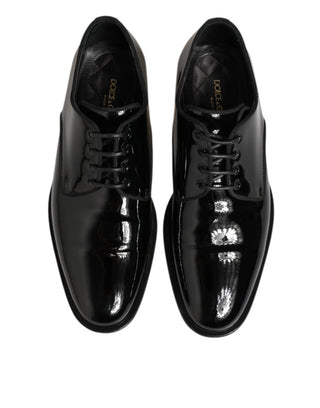 Dolce & Gabbana Black Leather Lace Up Derby Formal Dress Shoes