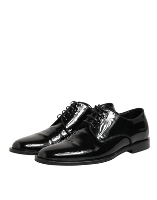 Dolce & Gabbana Black Leather Lace Up Derby Formal Dress Shoes