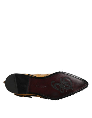 Dolce & Gabbana Gold Leather MONK STRAP Dress Formal Shoes