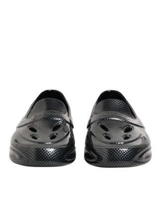 Dolce & Gabbana Black Rubber Slides Low Top Sneakers Shoes