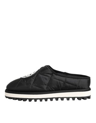 Dolce & Gabbana Black Nylon Low Top Slip On Sneaker Shoes
