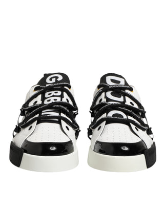 Dolce & Gabbana White Leather Logo Portofino Sneakers Shoes