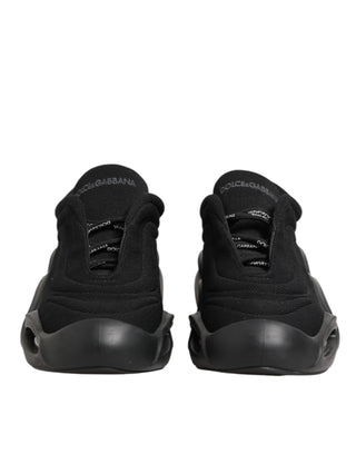 Dolce & Gabbana Black Lace Up Wave Low Top Men Sneaker Shoes