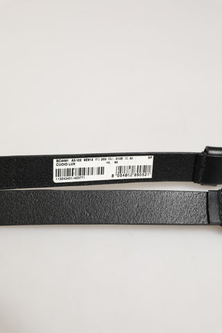 Dolce & Gabbana Black Double Strap Leather Silver Buckle Belt