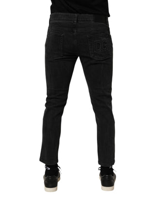 Dolce & Gabbana Dark Gray Cotton Stretch Denim Trouser Jeans