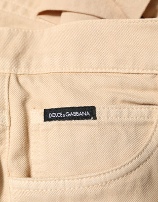 Dolce & Gabbana Beige Cotton Skinny Regular Men Denim Jeans