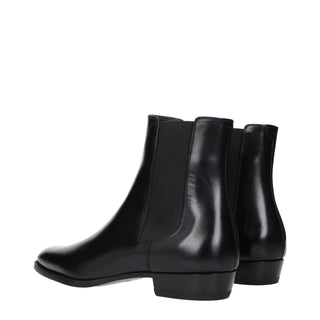 Celine Black Leather Ankle Boots