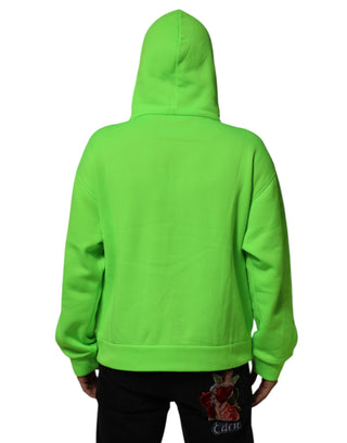 Dolce & Gabbana Green DG Logo Men Hooded Sweatshirt Sweater