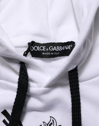 Dolce & Gabbana White Sacred Heart Hooded Sweatshirt Sweater