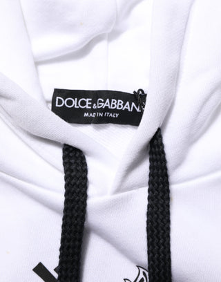 Dolce & Gabbana White Sacred Heart Hooded Sweatshirt Sweater