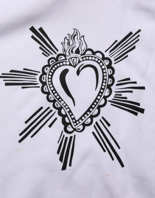 Dolce & Gabbana White Sacred Heart Hooded Sweatshirt Sweater