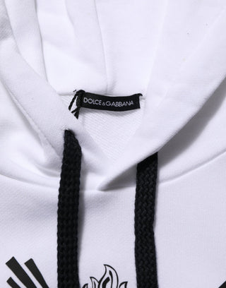 Dolce & Gabbana White Sacred Heart Hooded Sweatshirt Sweater