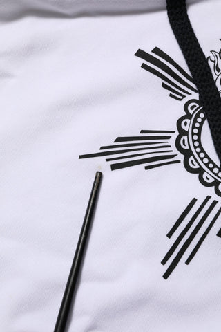 Dolce & Gabbana White Sacred Heart Hooded Sweatshirt Sweater