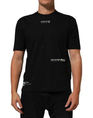 Dolce & Gabbana Black Statement Cotton Men Crew Neck T-shirt