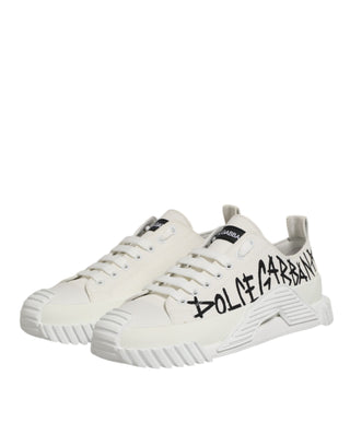 Dolce & Gabbana White Cotton NS1 Low Top Sneaker Shoes