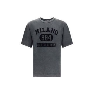Dolce & Gabbana Gray Cotton T-Shirt