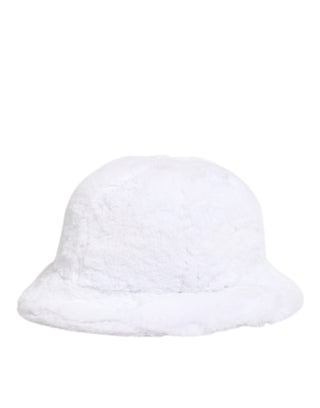 Dolce & Gabbana White Modacrylic Fur Bucket Men Capello Hat