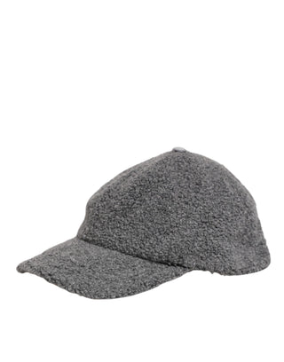 Dolce & Gabbana Gray Wool Fleece Rapper Men Baseball Capello Hat