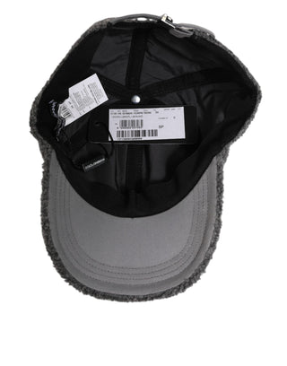 Dolce & Gabbana Gray Wool Fleece Rapper Men Baseball Capello Hat