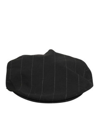 Dolce & Gabbana Black Polyester Newsboy Men Cloth Capello Hat
