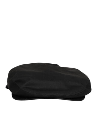 Dolce & Gabbana Black Cotton Dg Logo Newsboy Cloth Capello Hat