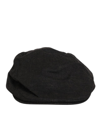 Dolce & Gabbana Black Cotton DG Logo Newsboy Cloth Capello Hat