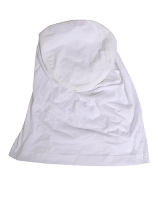 Dolce & Gabbana White Cotton DG Logo Plaque Baseball Balaclava Hat