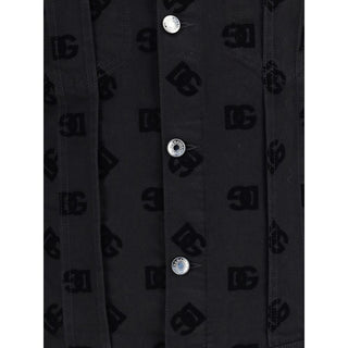 Dolce & Gabbana Jacquard-Logo Denim Jacket