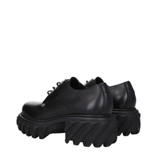 Off-White Black Leather Oxfords And Derbies