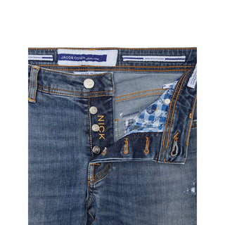 Jacob Cohen Blue Cotton Skinny Jean