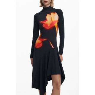 Desigual Black Cotton Women Dress