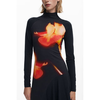 Desigual Black Cotton Women Dress