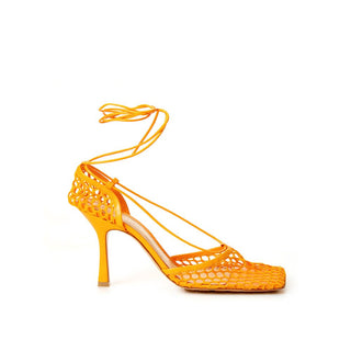 Bottega Veneta Orange Fabric And Leather Pumps